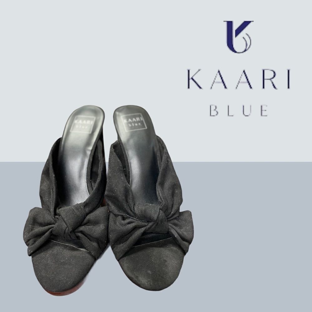 Kaari Blue "Katie" Black Knotted Pumps Sandals 10 - Picture 3 of 5
